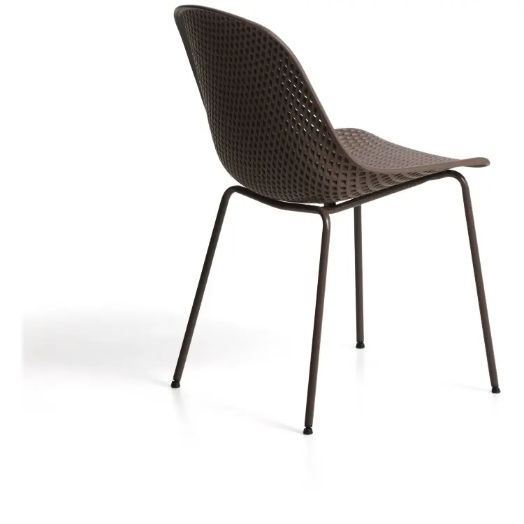 Уличный стул Quinby из коричневой стали и пластика