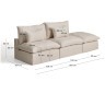 Модульный диван Anarela из бежевого льна и вискозы, с торцевым модулем и съемным чехлом, 310 см