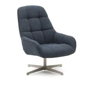 Вращающееся кресло Jaspe синего цвета с серым металлом