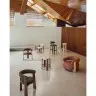 Барный стул Granite из бежевой синели и ясеня с натуральной отделкой 75 см
