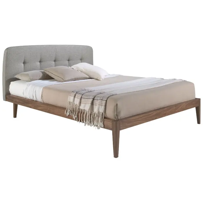 Кровать 7177/CP1702-B-160 серая тканевая тафтинговая 160 Х 200