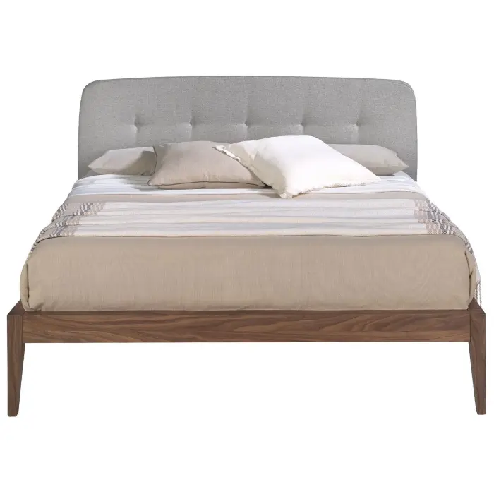 Кровать 7177/CP1702-B-160 серая тканевая тафтинговая 160 Х 200