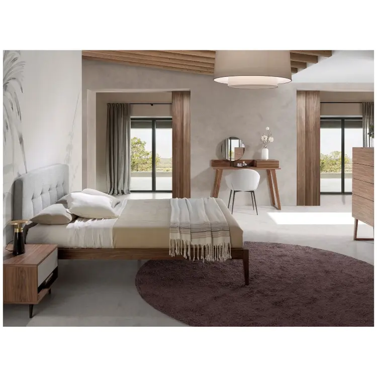 Кровать 7177/CP1702-B-160 серая тканевая тафтинговая 160 Х 200