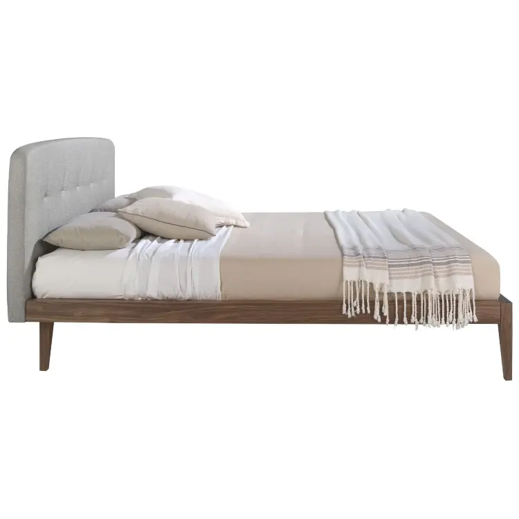 Кровать 7177/CP1702-B-160 серая тканевая тафтинговая 160 Х 200