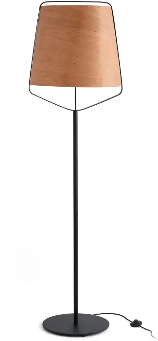 Торшер Stood дерево/черный