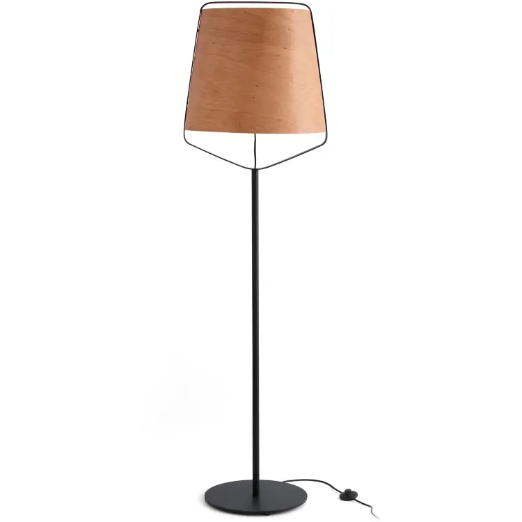 Торшер Stood дерево/черный