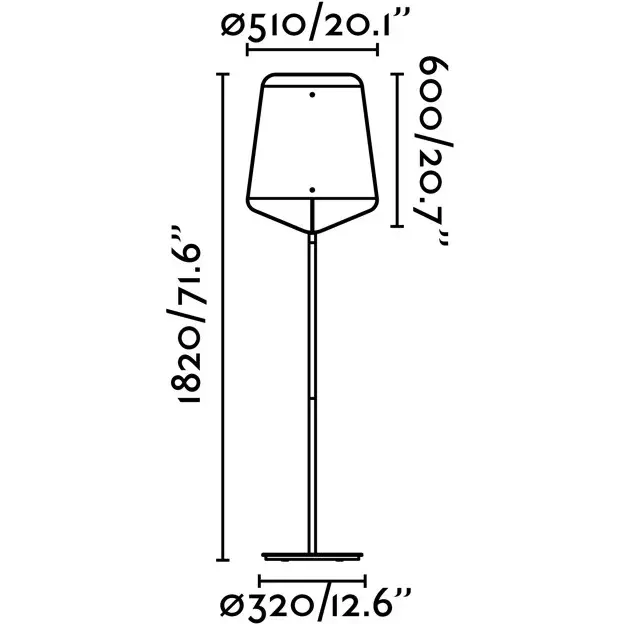 Торшер Stood дерево/черный