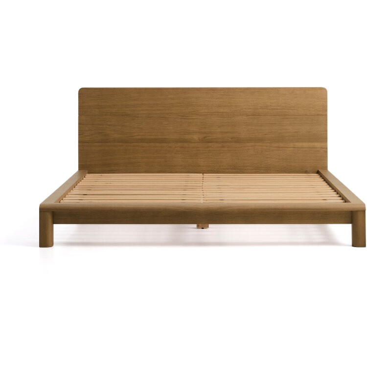 Кровать Arelida из дуба со светло-коричневой отделкой, для матраса 180 x 200 см
