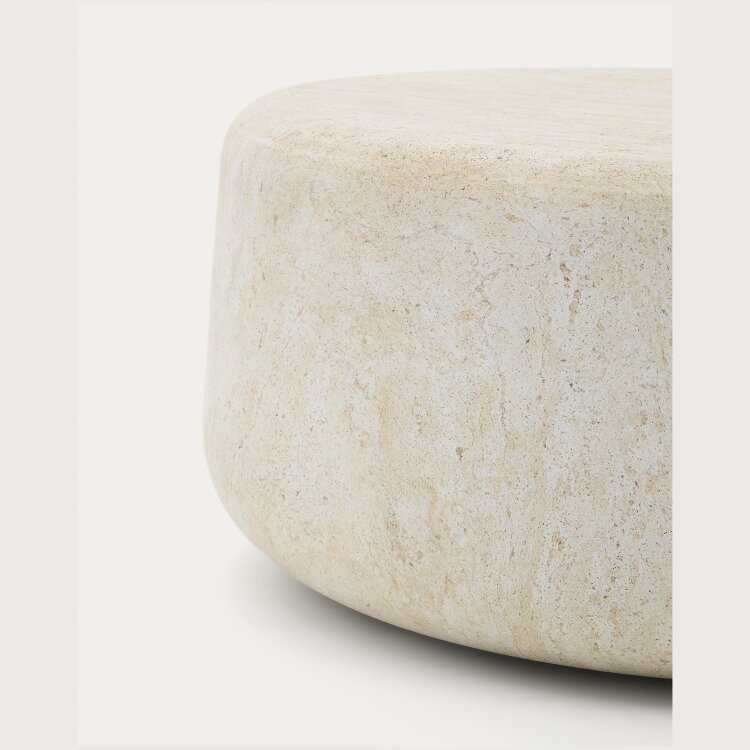 Цементный столик Drasi с отделкой под травертин Ø90 см