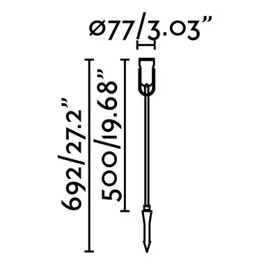 Уличный фонарь со штырем Slot-65 черный