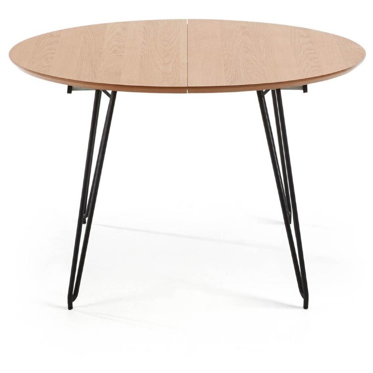 Стол Novaks 120 (200) х120 черный, шпон дерева