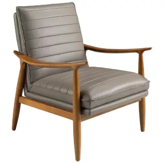 Кресло 5130/KFA1100-T541029 из серой кожи