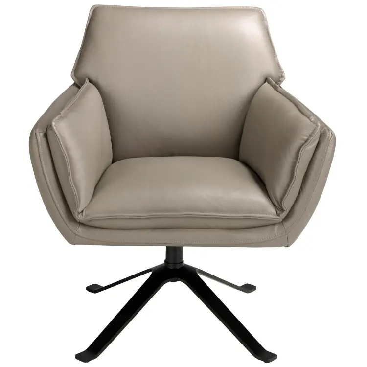 Кресло поворотное 5125/KFA017-T541029 из серой кожи