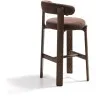 Барный стул Granite из коричневой синели и ясеня с отделкой орех 75 см