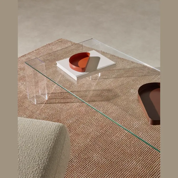 Журнальный столик Adularia из стекла прозрачного цвета 140 x 60