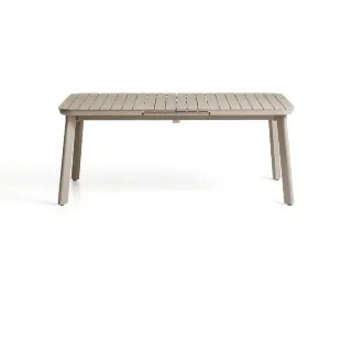 Раздвижной уличный стол Izola из алюминия с бежевой отделкой, 185 (235) x 100 см