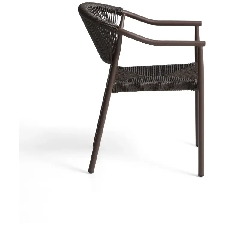 Уличный стул Livadia из коричневого алюминия и веревки