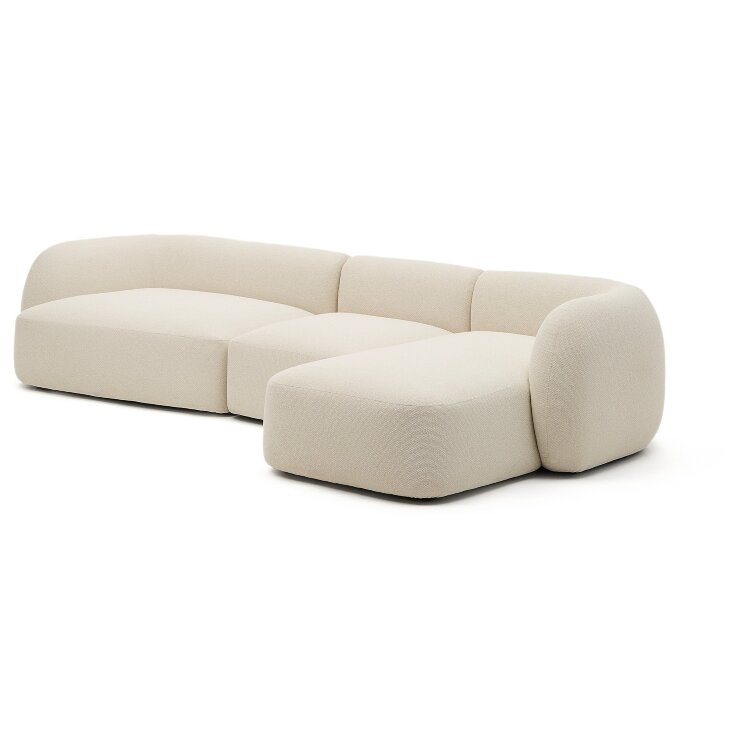 Модульный 4-местный диван Martina цвета экрю с правым шезлонгом 377 см