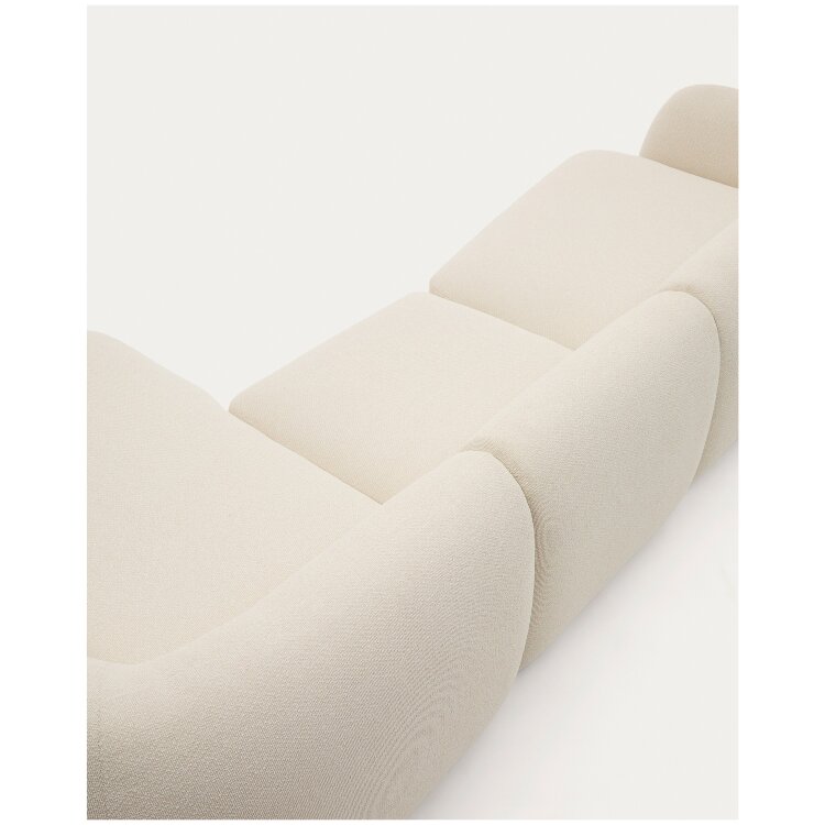 Модульный 4-местный диван Martina цвета экрю с правым шезлонгом 377 см