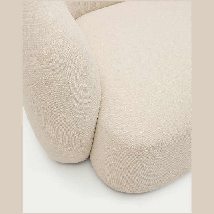 Модульный 4-местный диван Martina цвета экрю с правым шезлонгом 377 см