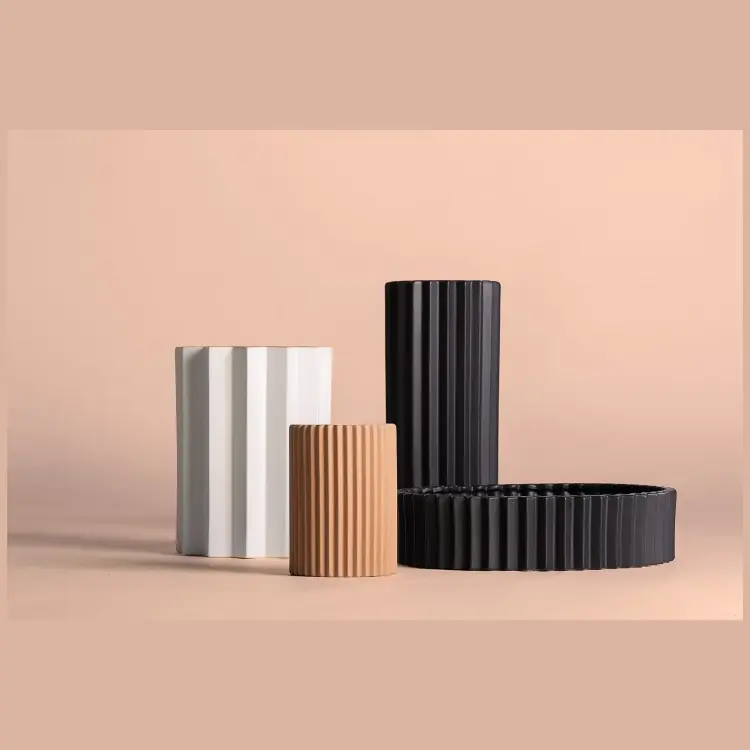 Ваза Plisse Stone коричневая