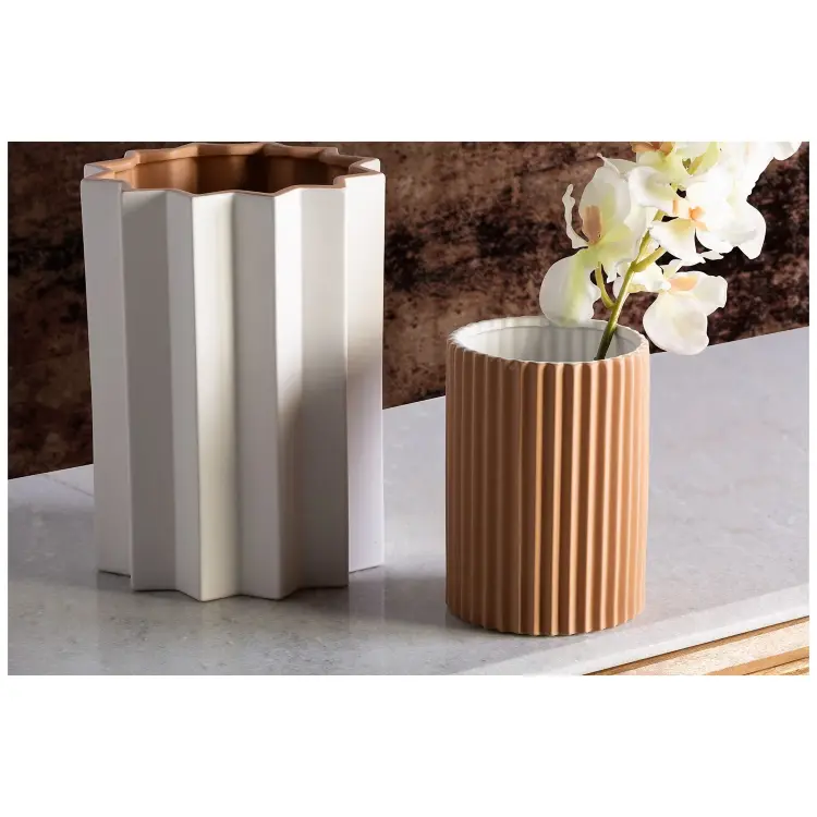 Ваза Plisse Stone коричневая