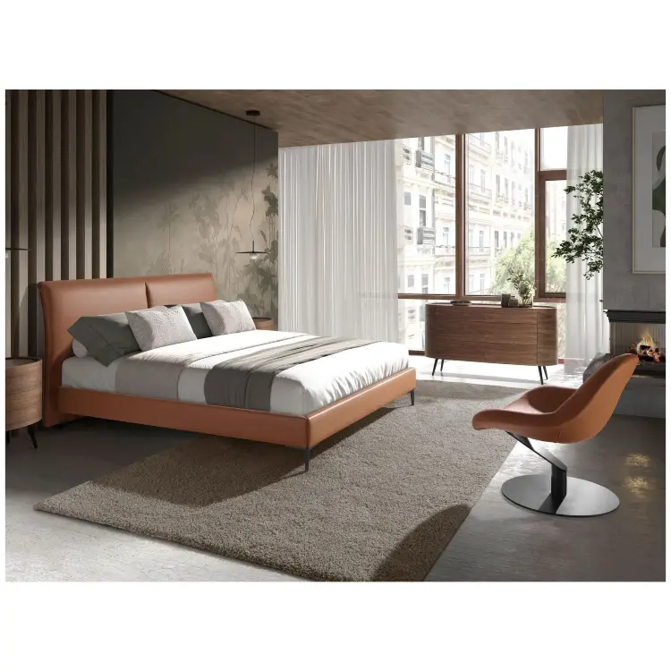 Кресло поворотное 5116/SF991 коричневое из экокожи