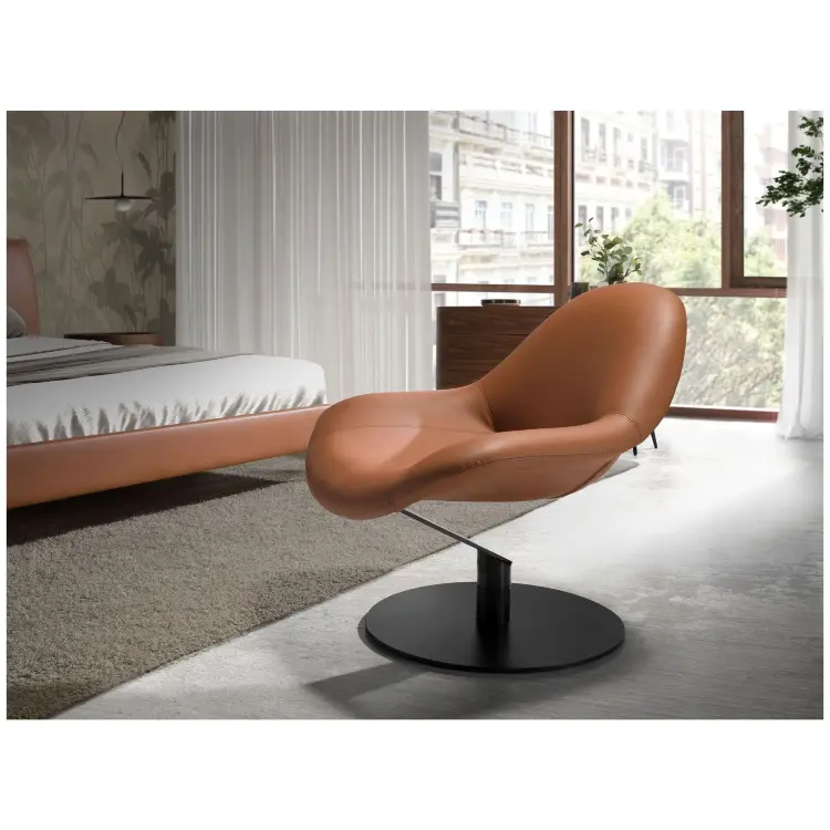 Кресло поворотное 5116/SF991 коричневое из экокожи