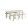 Комплект садовой мебели Erice стол и 6 стульев из алюминия цвета экрю и веревки