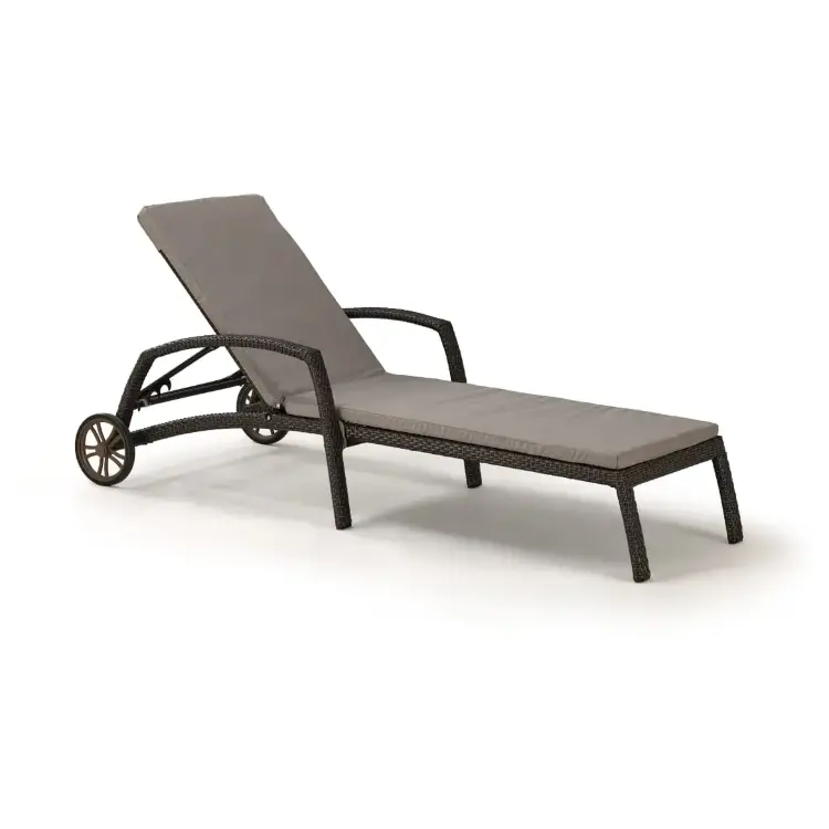 Шезлонг-лежак плетеный A35A2-W53 Brown с матрасом