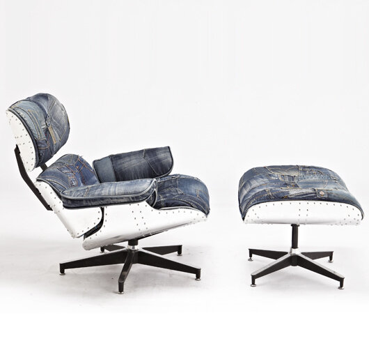 Кресло Eames Lounge Aviator с оттоманкой