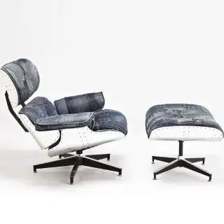 Кресло Eames Lounge Aviator с оттоманкой