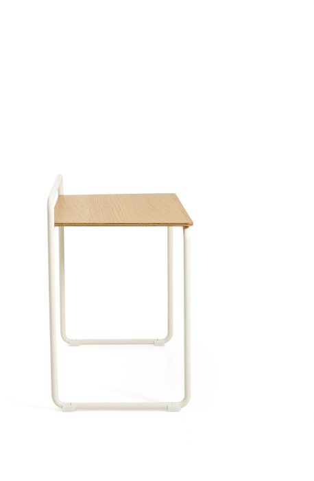 Tinn Письменный стол из ясеневого шпона с бежевой металлической конструкцией, 75 x 45,5