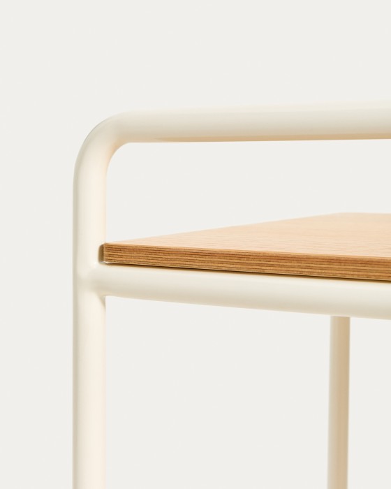 Tinn Письменный стол из ясеневого шпона с бежевой металлической конструкцией, 75 x 45,5