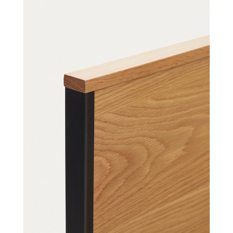 Taiana Кровать из шпона дуба со стальными ножками в черной отделке 90 x 190 см