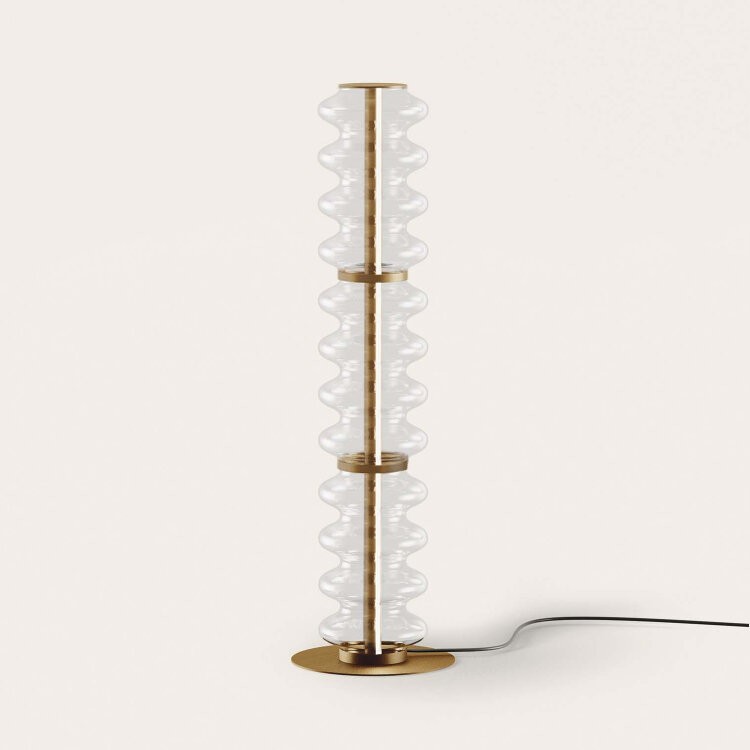 Торшер Vitree золотой металл/ прозрачный плафон