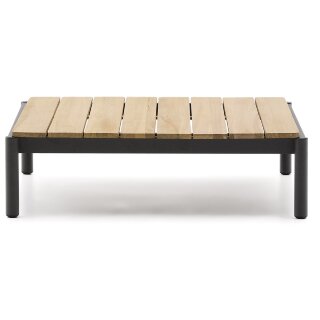 Журнальный столик Sorells из серого алюминия и тикового дерева 89 x 91 см