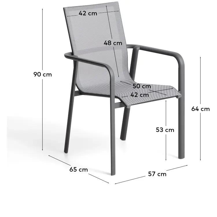 Уличный стул Canea из графитового алюминия