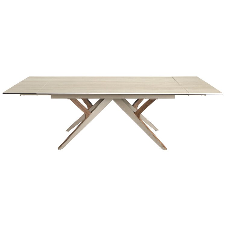 Раздвижной обеденный стол 1155 из керамики, стали и шпона ореха