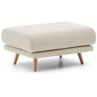 Пуф Karin из бежевого шенилла с ножками из массива бука 90 x 70 см