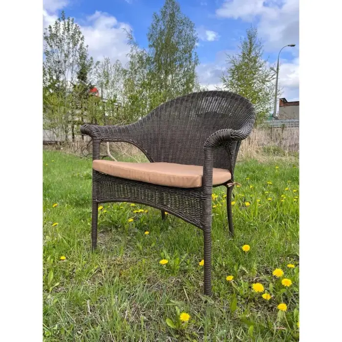 Плетеное кресло LV-140B Brown с подушкой в комплекте