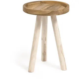 Приставной столик Glenda из массива тика Ø 35 см