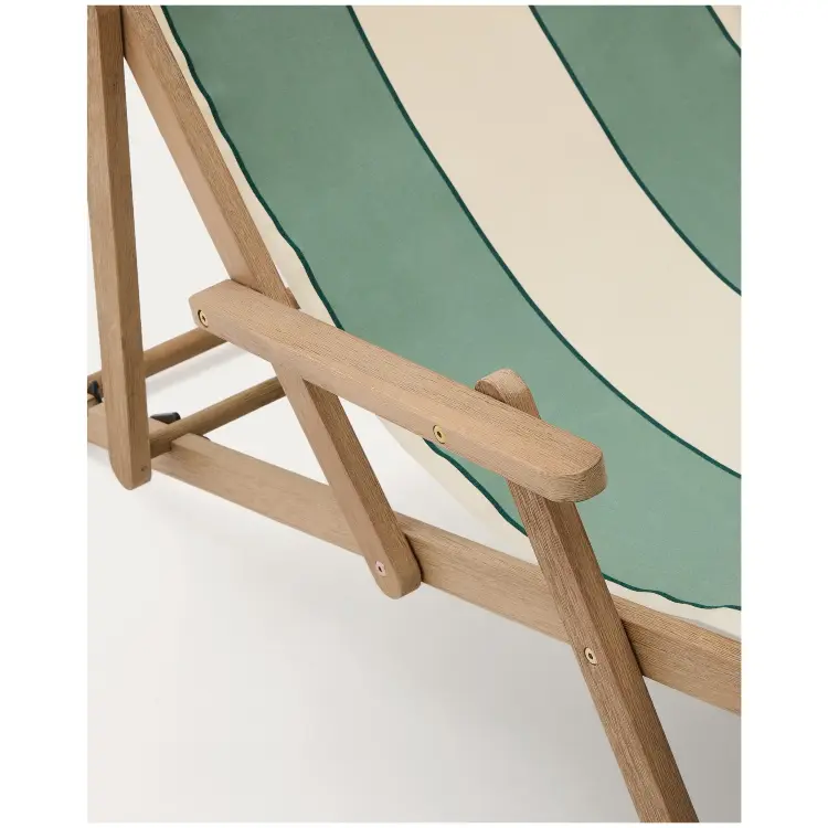 Vilara Складной шезлонг для улицы в полоску зеленого и бежевого цвета