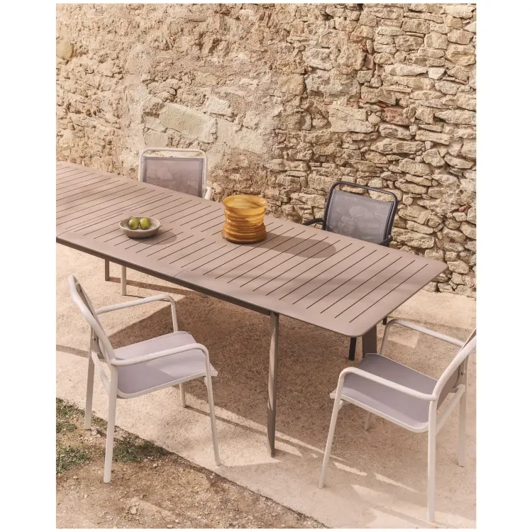 Уличный стул Luri из алюминия цвета таупе и бежевого текстиля