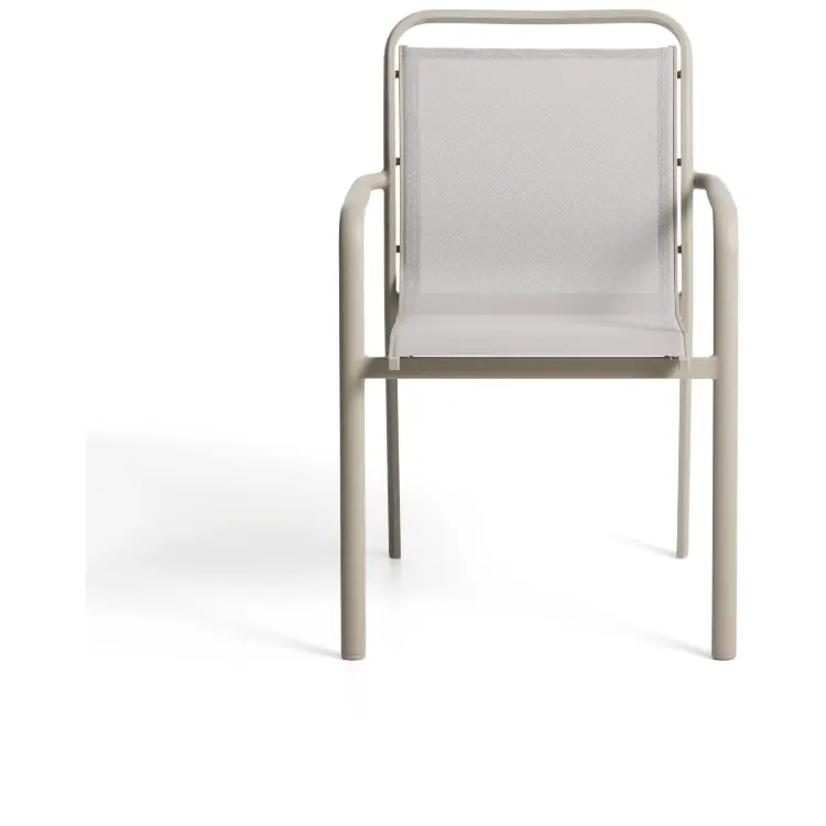Уличный стул Luri из алюминия цвета таупе и бежевого текстиля