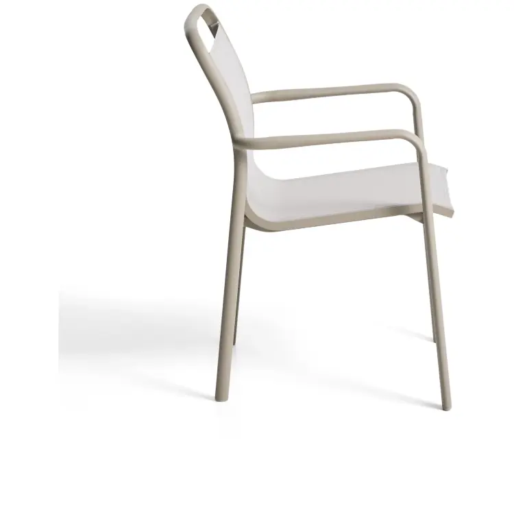 Уличный стул Luri из алюминия цвета таупе и бежевого текстиля