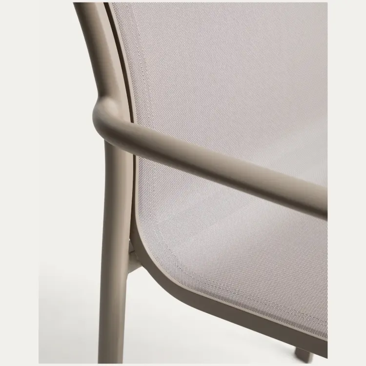 Уличный стул Luri из алюминия цвета таупе и бежевого текстиля
