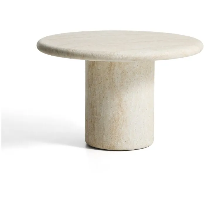 Уличный стол Drasi из бетона с отделкой под травертин, диаметр 122 см