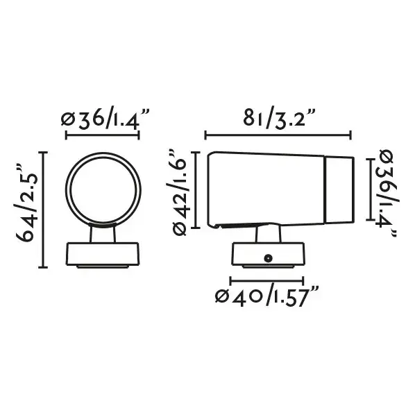 Проектор PUK черный Ш36 LED 4W 2700K 40°