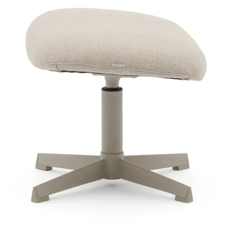 Teryl Пуф из шенилла бежевого цвета с серым металлом